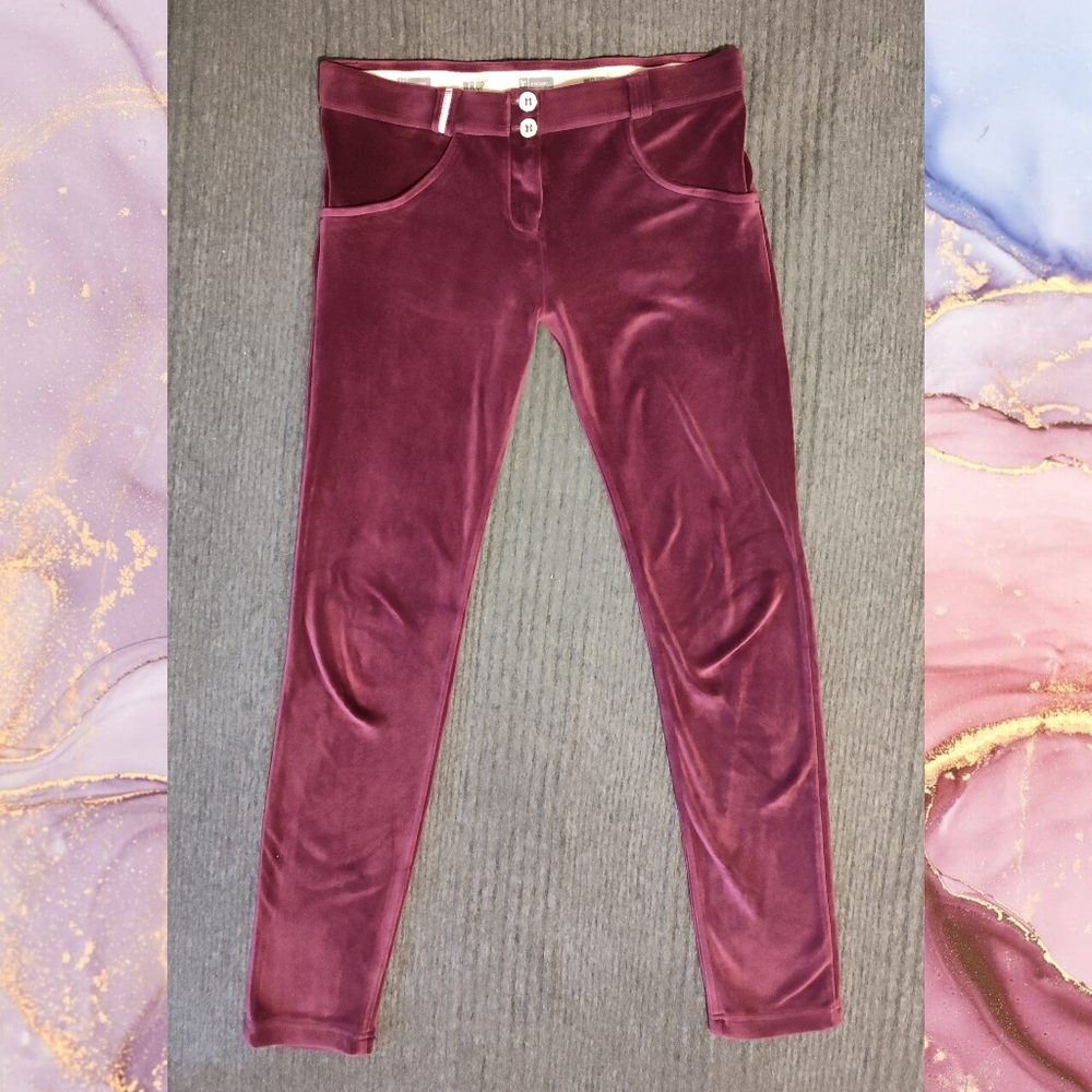 Freddy Purple Magenta Velour WR.UP® - Mid Rise - Full Length Pants